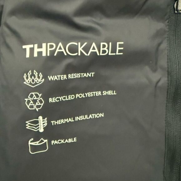 New with Tags Tommy Hilfiger TH Packable Puffer Jacket Navy Water Resistant S/P - Picture 6 of 10